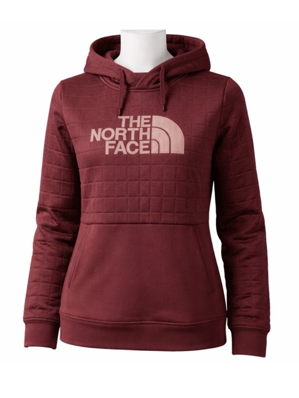 Size S The North Face Women’s Half Dome Quilted Pullover Hoodie Burgundy Logo